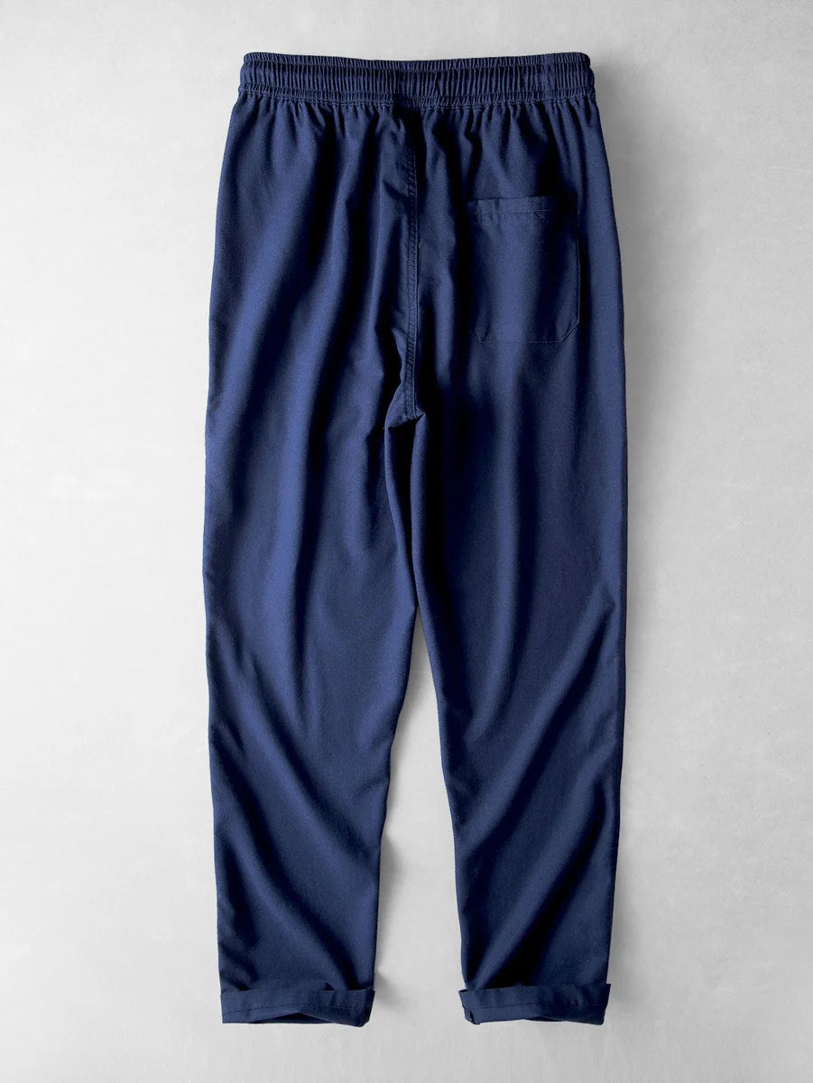 Straight-Leg Linen Pants