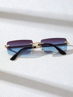 Old Money Two-Tone Metal Rimless Glasses