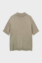 Collar Knitted Short Sleeve Shirt