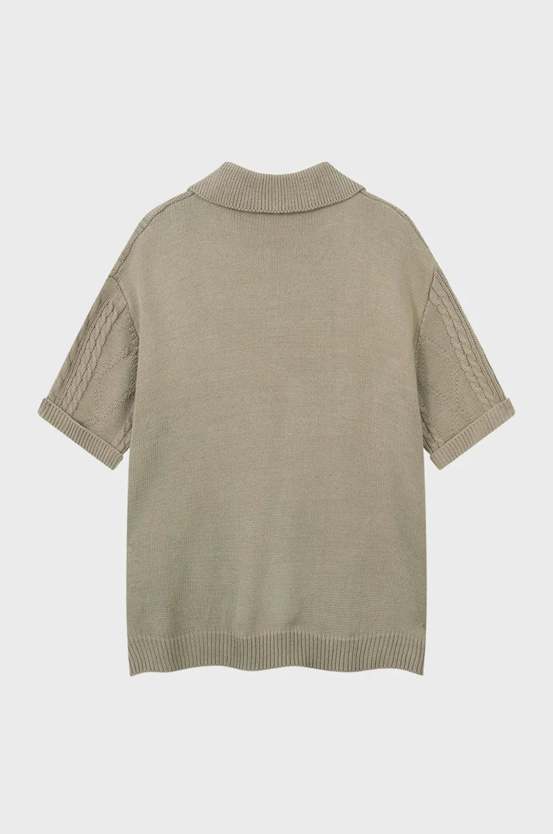 Collar Knitted Short Sleeve Shirt