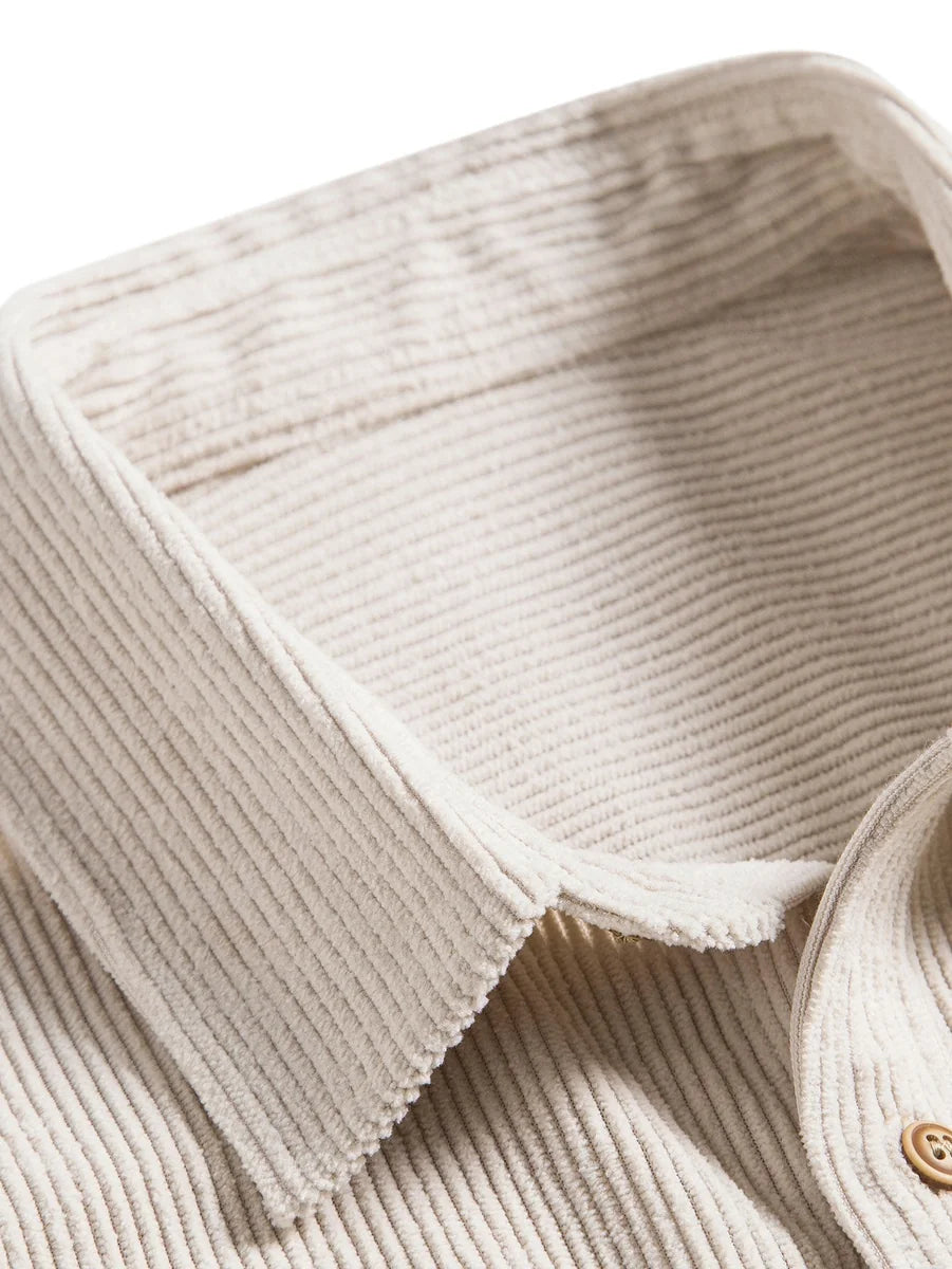 Short Sleeve Corduroy Button Shirt