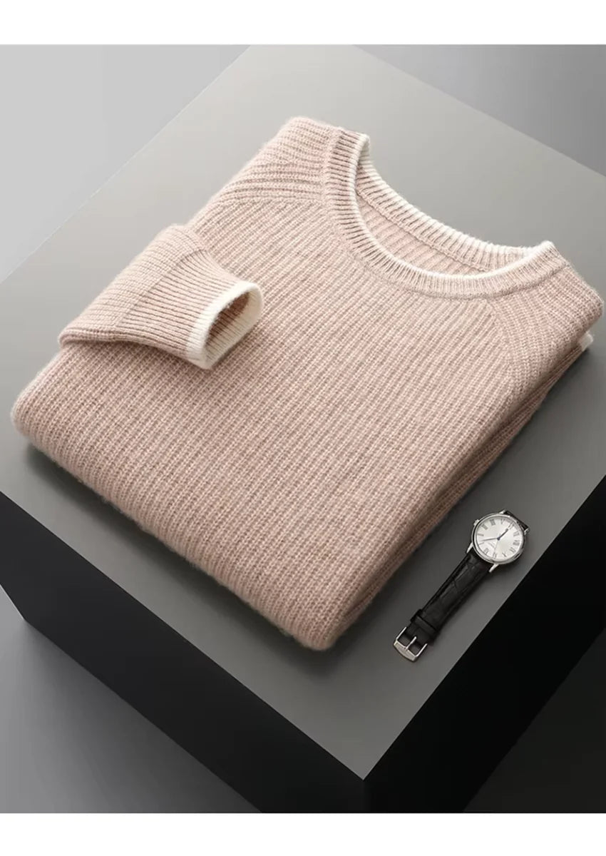 NORVALE WOOL TWO TONE CREWNECK