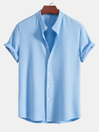 Ribbed High Neck Muscle Fit Shirt