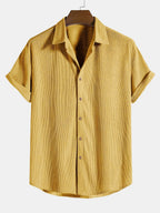 Short Sleeve Corduroy Button Shirt