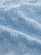 Plaid Jacquard Shirt with Mandarin Collar