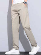 Straight-Leg Pants with Elastic Waistband
