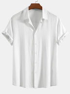 Linen Rayon Blend Button Shirt and Straight-Leg Linen Pants