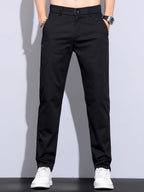 Straight-Leg Pants with Elastic Waistband