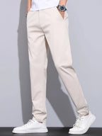 Straight-Leg Pants with Elastic Waistband