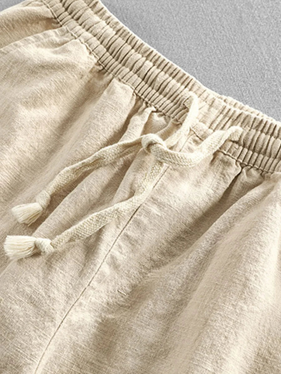 Linen Cotton Blend Shorts