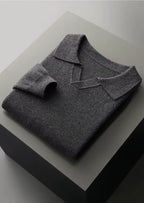 NORVALE WOOL RIBBED BUTTONLESS POLO