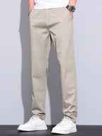 Straight-Leg Pants with Elastic Waistband