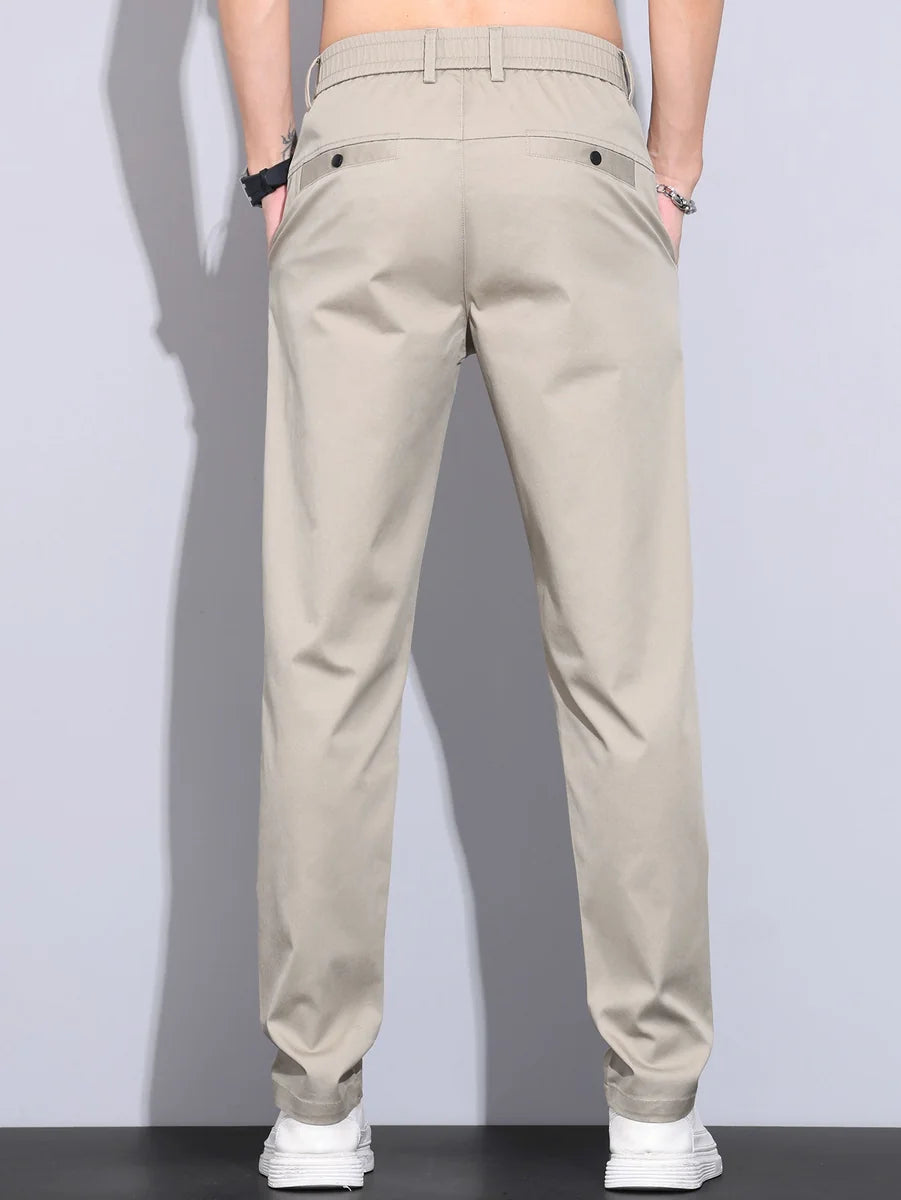 Straight-Leg Pants with Elastic Waistband