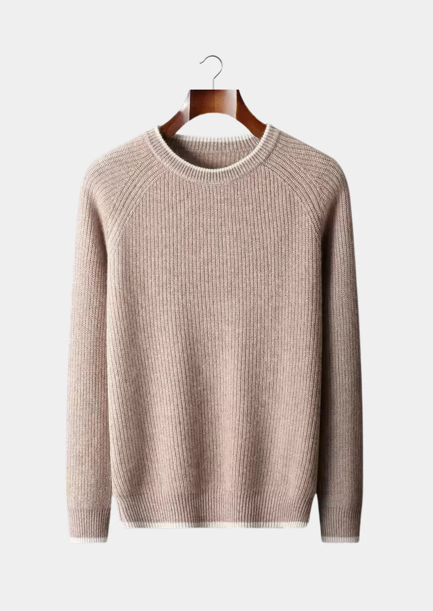 NORVALE WOOL TWO TONE CREWNECK