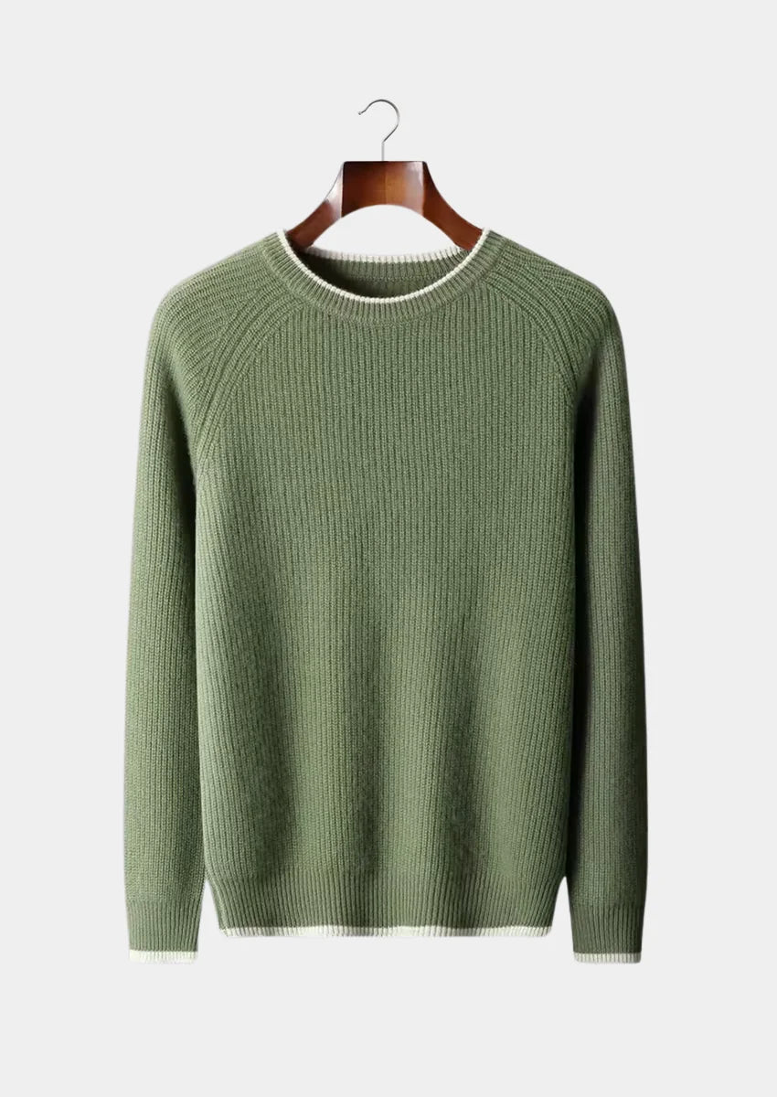 NORVALE WOOL TWO TONE CREWNECK