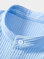 Ribbed High Neck Muscle Fit Shirt