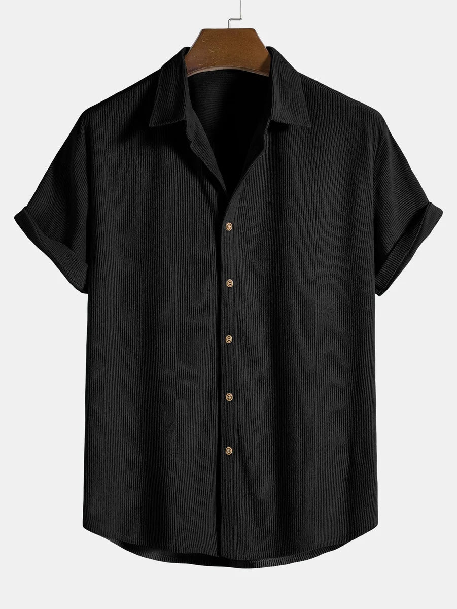 Short Sleeve Corduroy Button Shirt