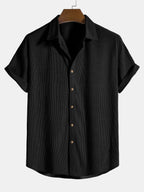 Short Sleeve Corduroy Button Shirt