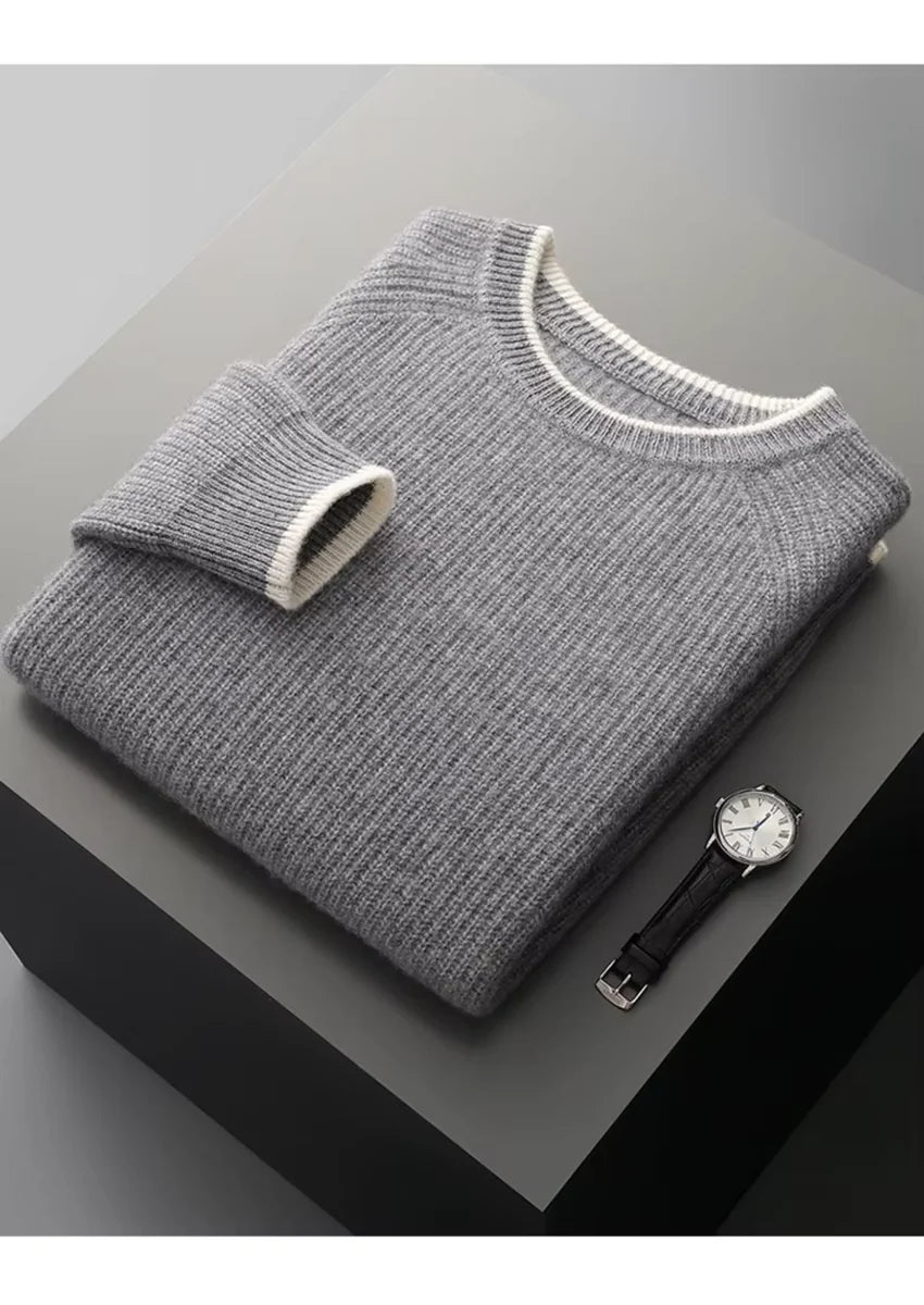 NORVALE WOOL TWO TONE CREWNECK