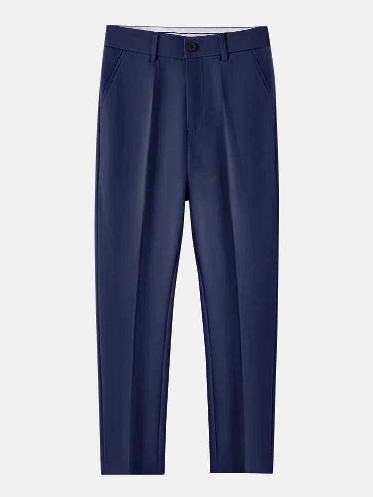 Knit Polo Shirt with Textured Contrast and Slim Tapered Fit Pants