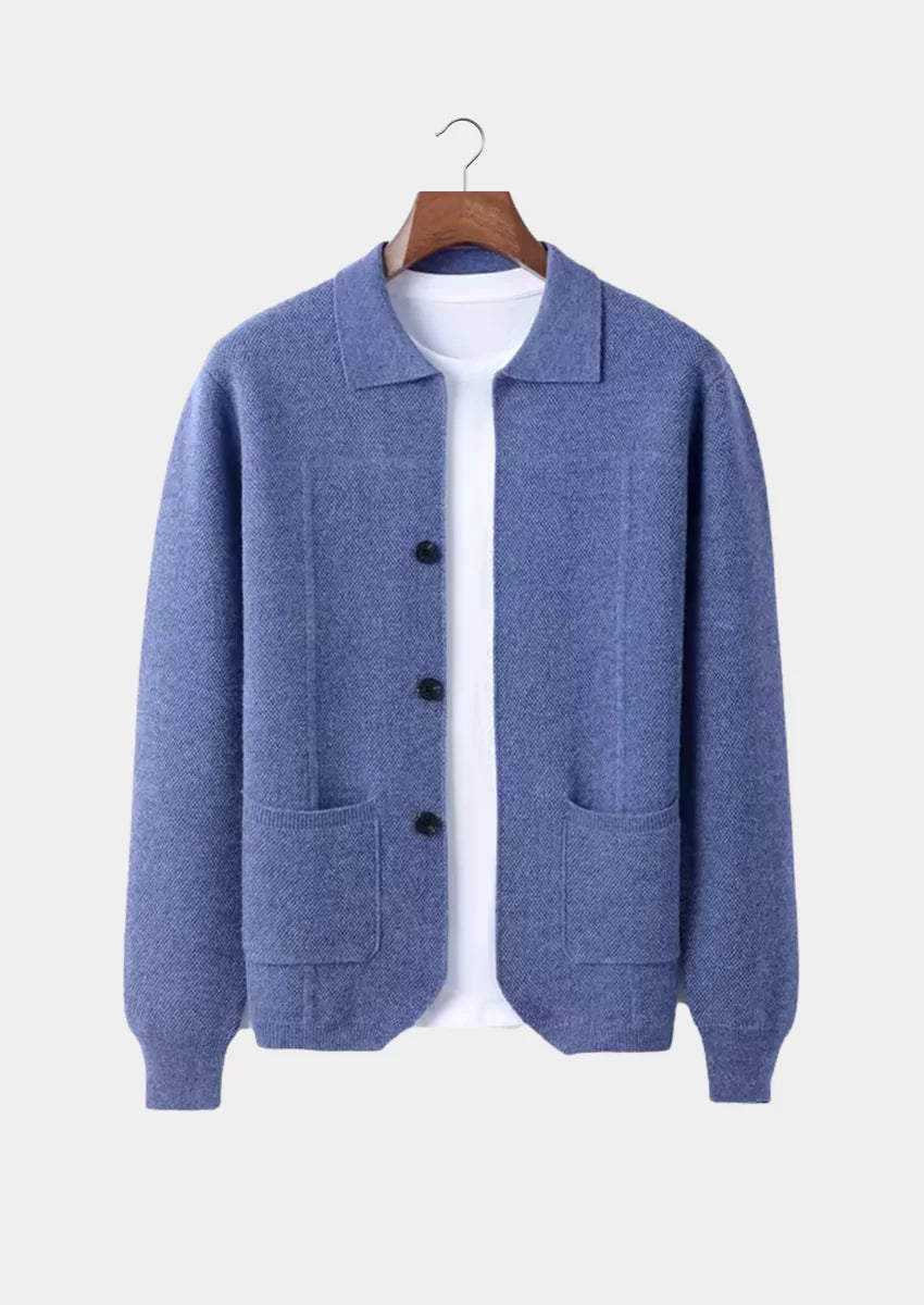 100% CASHMERE BUTTON OVERSHIRT