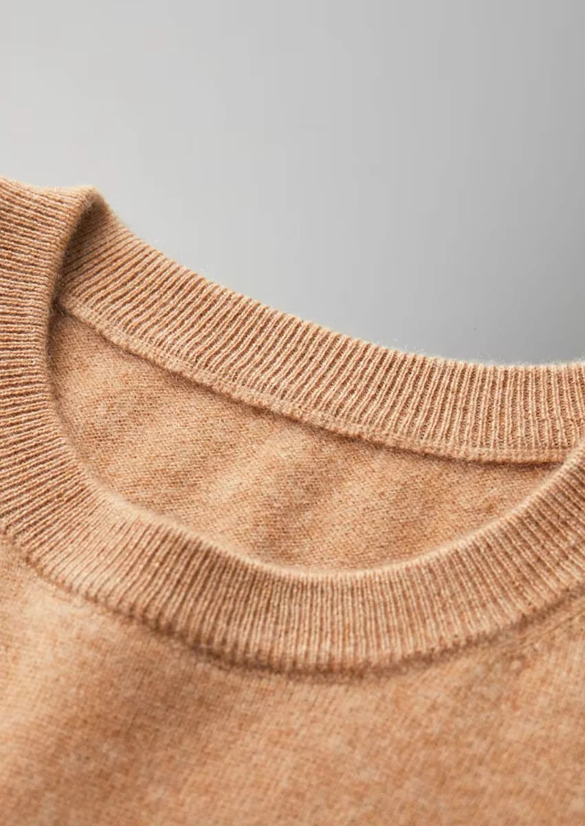 100% CASHMERE CLASSIC CREWNECK T-SHIRT