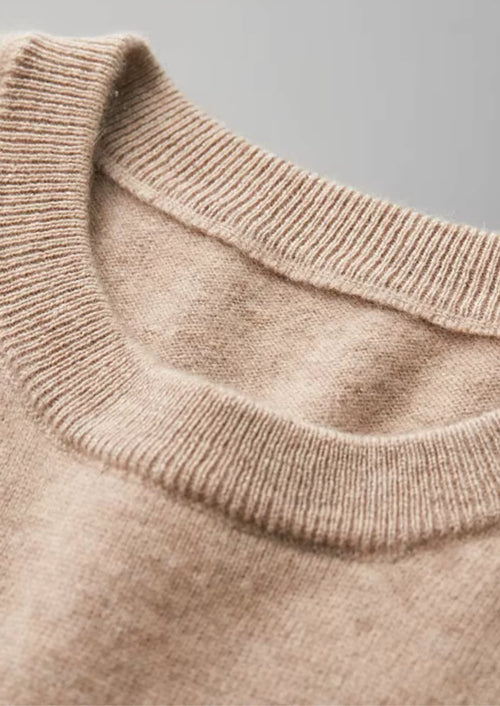 100% CASHMERE CLASSIC CREWNECK T-SHIRT
