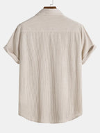 Short Sleeve Corduroy Button Shirt
