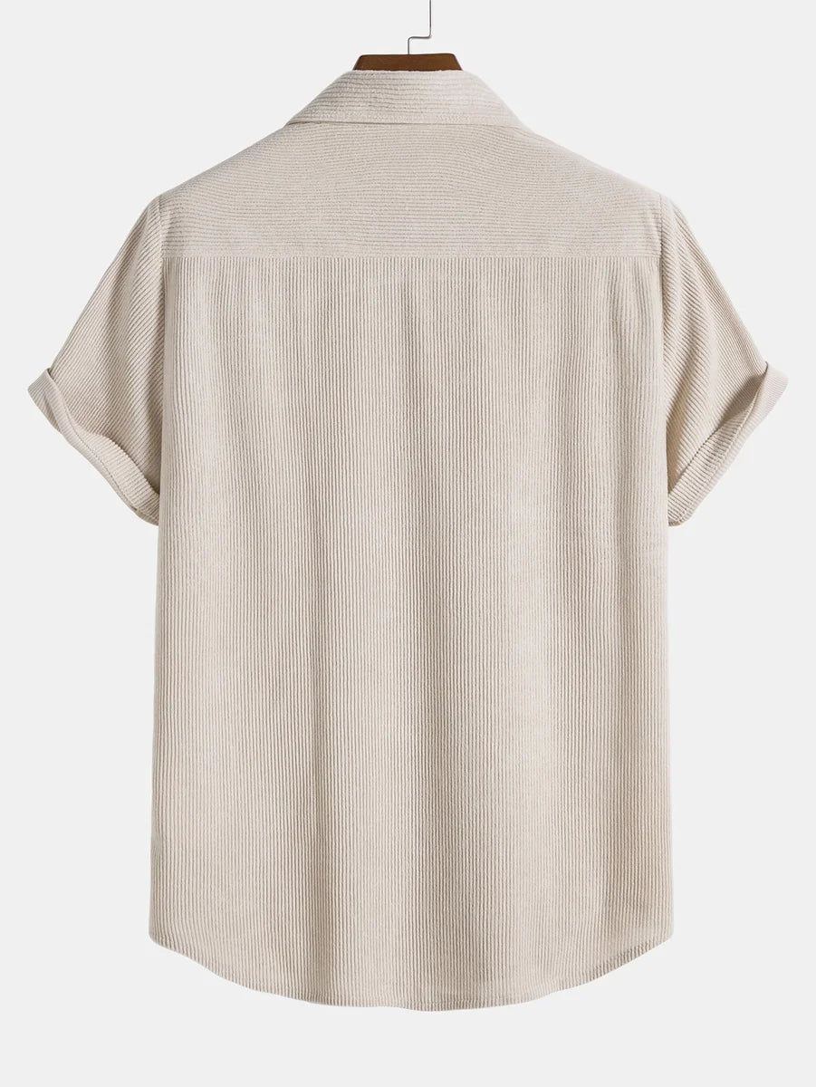 Short Sleeve Corduroy Button Shirt