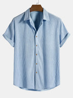 Short Sleeve Corduroy Button Shirt