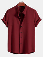Ribbed High Neck Muscle Fit Shirt