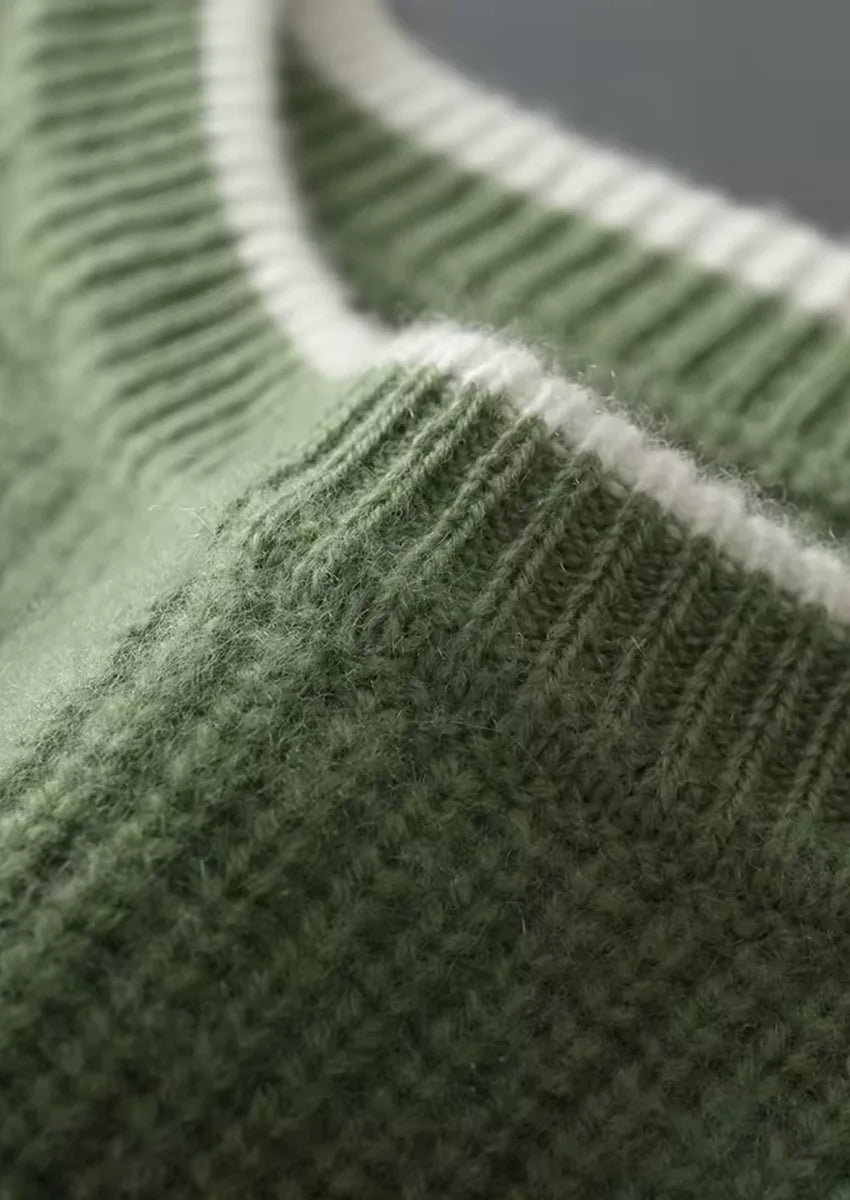 NORVALE WOOL TWO TONE CREWNECK