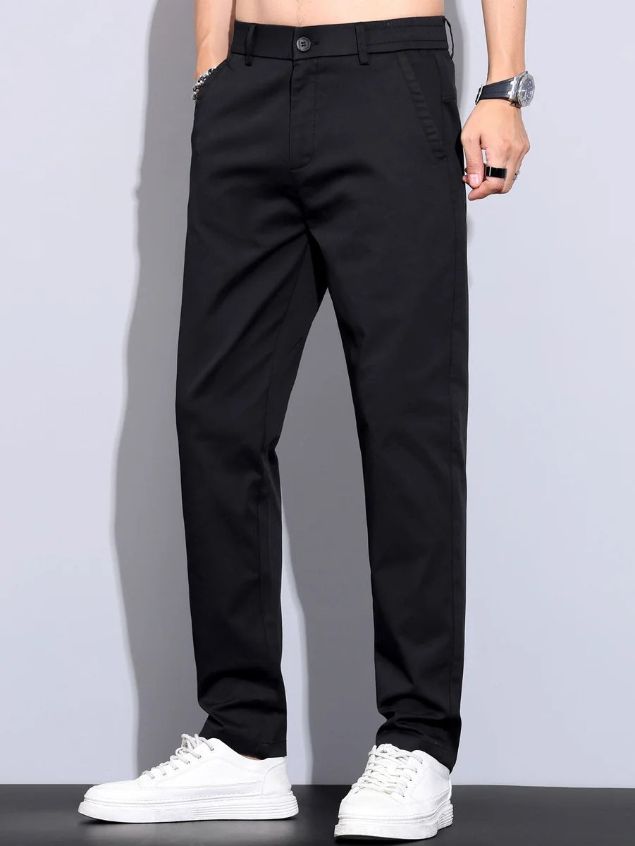 Straight-Leg Pants with Elastic Waistband