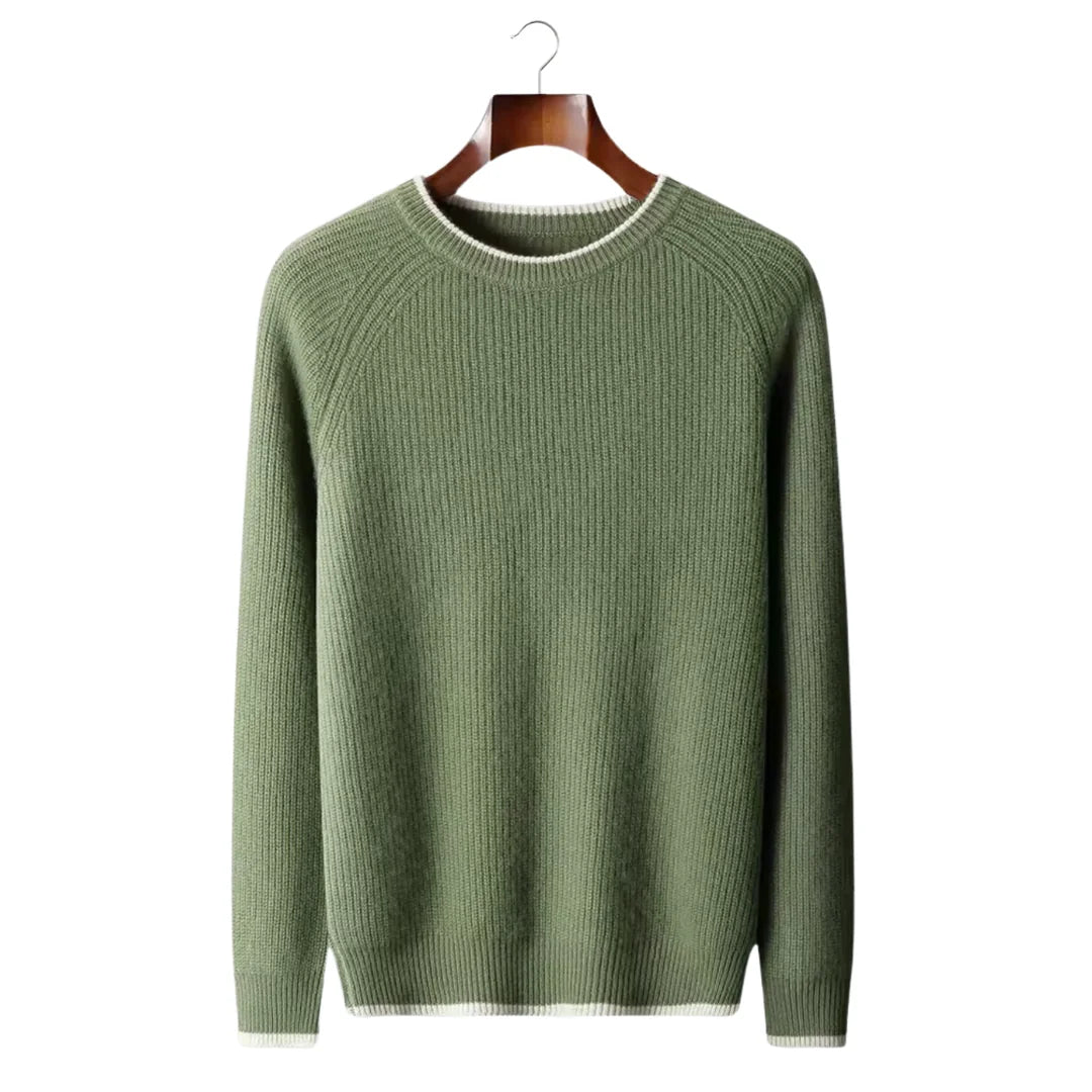 NORVALE WOOL TWO TONE CREWNECK