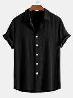 Linen Rayon Blend Button Shirt and Straight-Leg Linen Pants