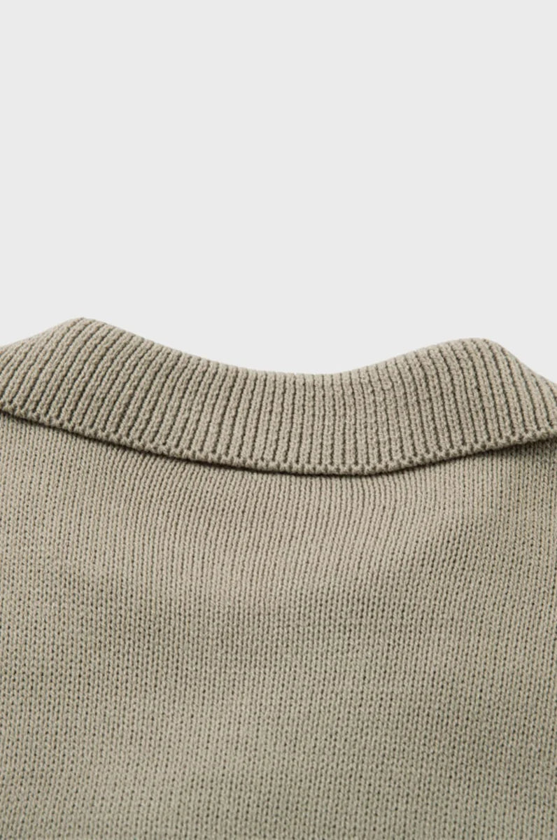 Collar Knitted Short Sleeve Shirt