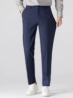 Knit Polo Shirt with Textured Contrast and Slim Tapered Fit Pants