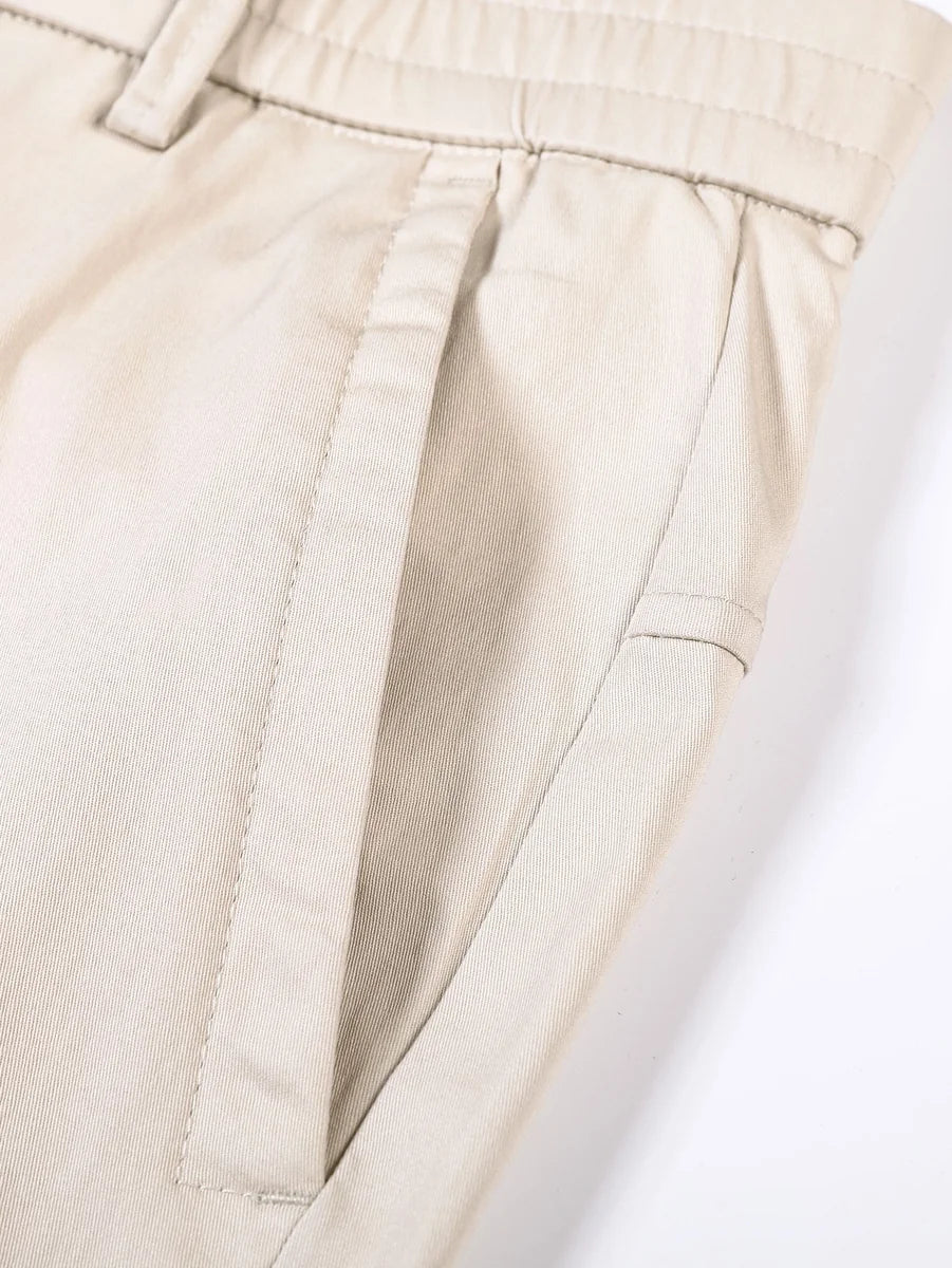 Straight-Leg Pants with Elastic Waistband