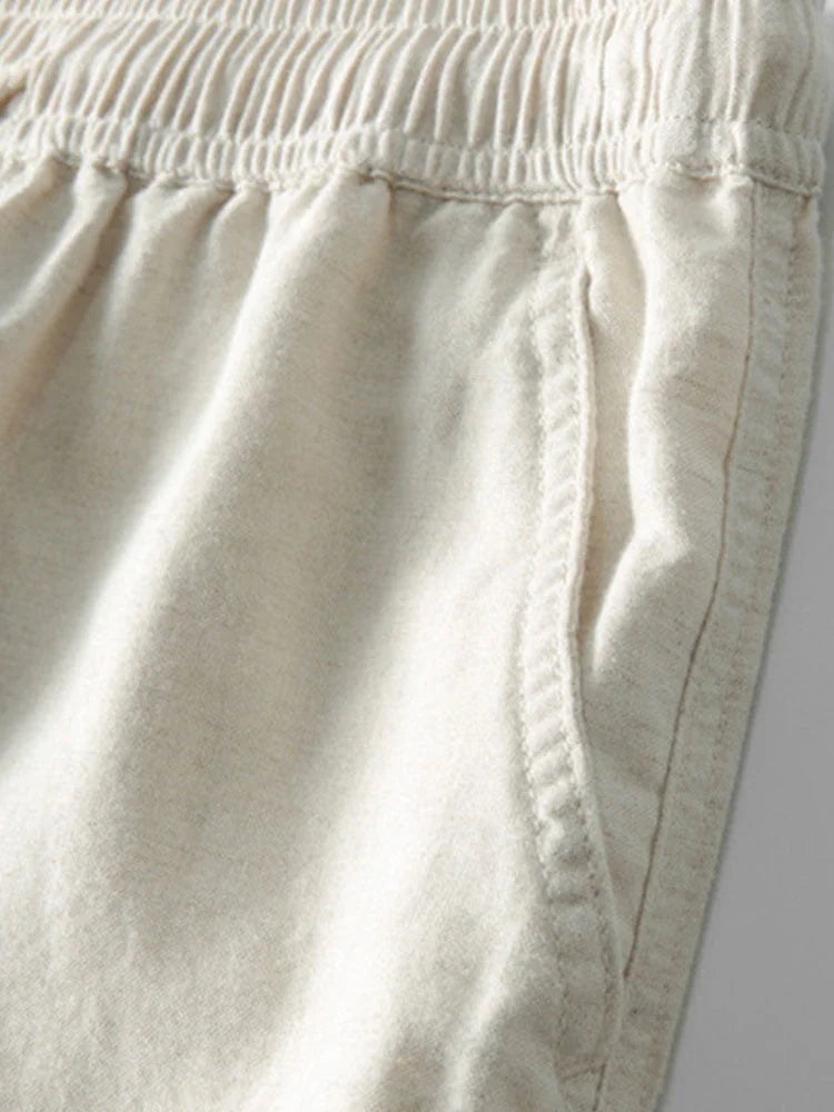 Straight-Leg Linen Pants
