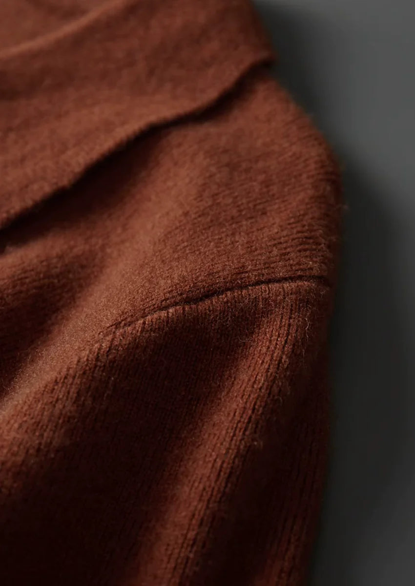NORVALE WOOL RIBBED BUTTONLESS POLO