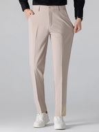 Jacquard Knit Polo with V-Neck and Slim Tapered Pants
