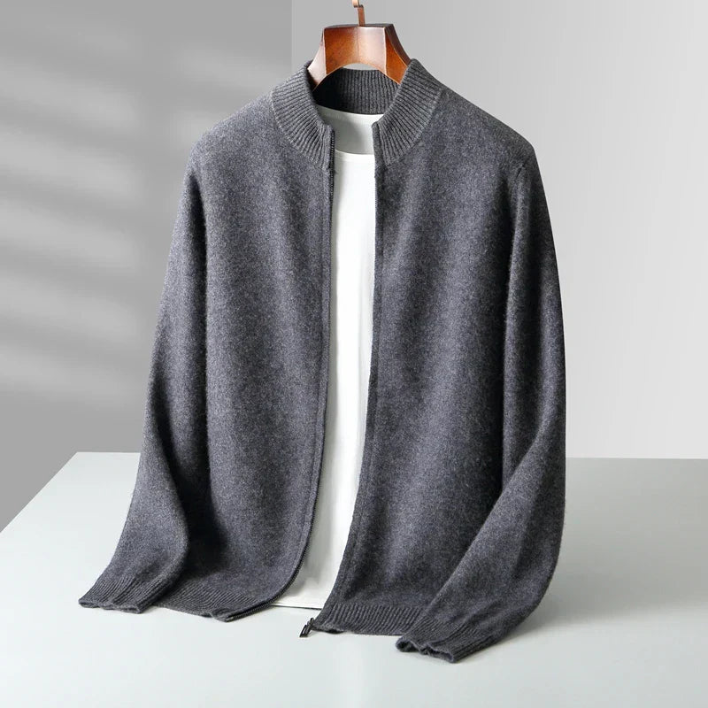 Old Money Men’s Cashmere Zip Jacket