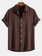 Linen Rayon Blend Button Shirt and Straight-Leg Linen Pants