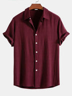 Linen Rayon Blend Button Shirt and Straight-Leg Linen Pants