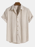Short Sleeve Corduroy Button Shirt