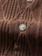 Geometric Jacquard Cuban Shirt and Straight-Leg Linen Pants