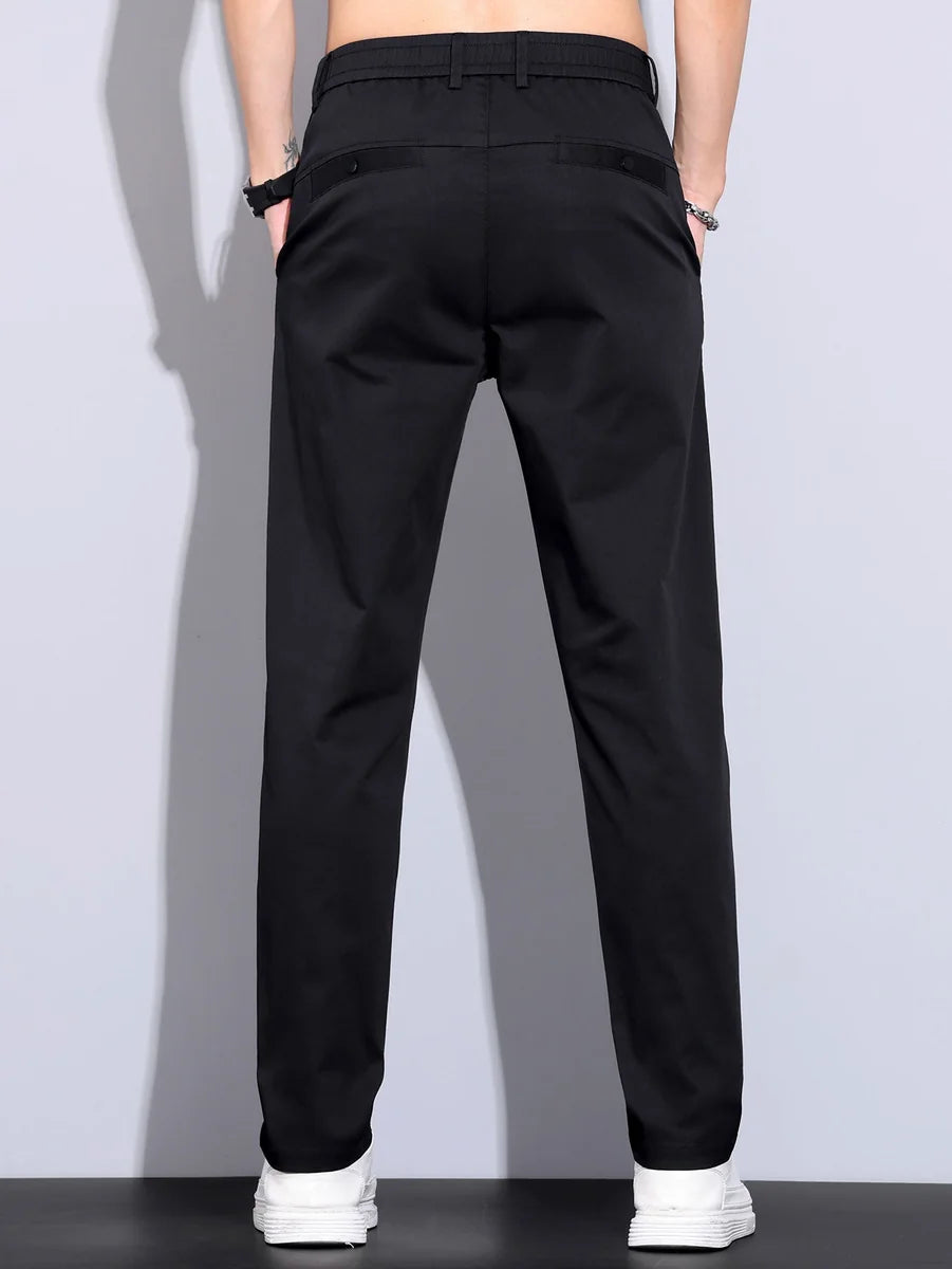 Straight-Leg Pants with Elastic Waistband