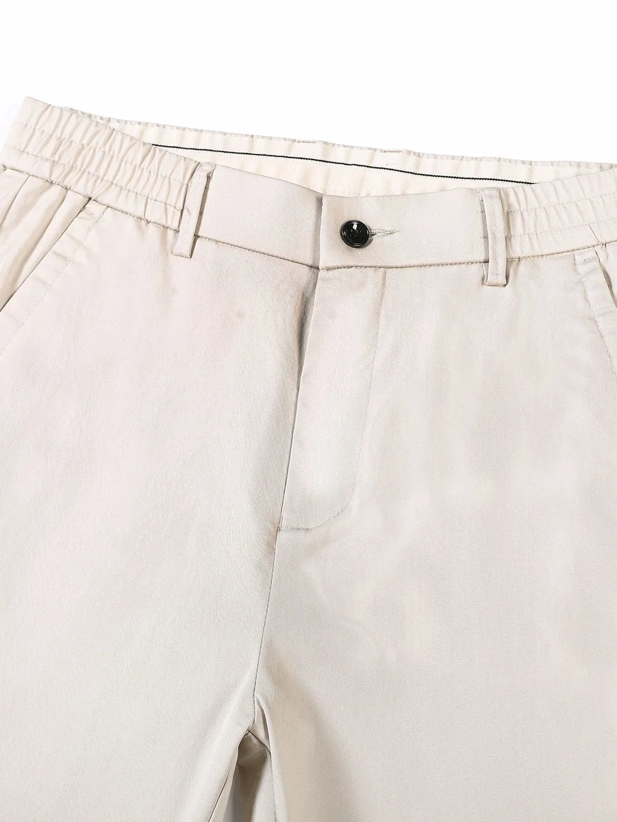Straight-Leg Pants with Elastic Waistband