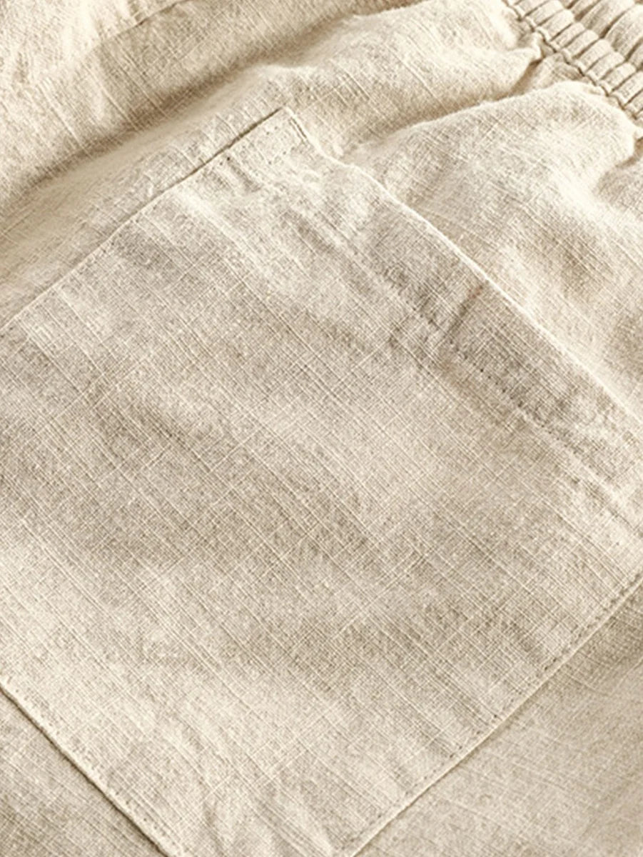 Linen Cotton Blend Shorts
