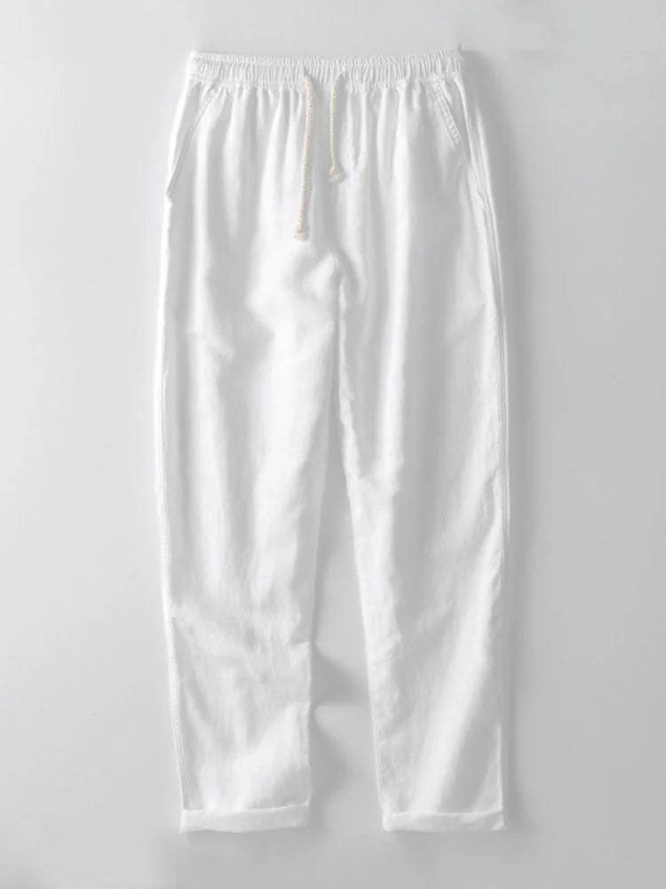 Straight-Leg Linen Pants